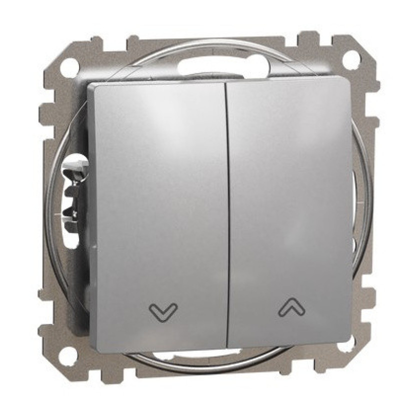 Кнопковий вимикач Schneider Electric Sedna Design & Elements для жалюзі алюміній SDD113114