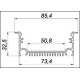 LED-профиль алюминиевый, врезной, широкий, 2 метра (ЛСВ70_2)