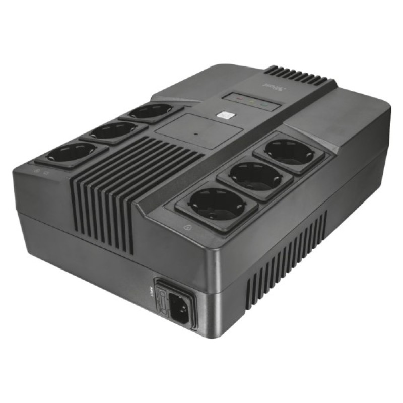 Джерело безперебійного живлення Trust 23326_TRUST Maxxon 800ВА UPS with 6 standard wall power outlets BLACK