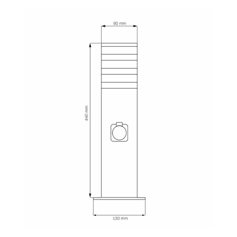Уличный светильник столбик с розеткой Goldlux 327970 Teksas E27 1x20W IP44 Gr