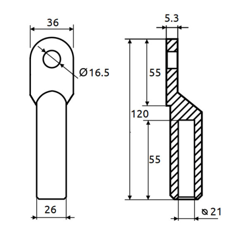 Кабельный наконечник Promfactor CL/CRL-240-16 медно-луженый