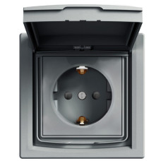 Розетка Schneider Electric Asfora EPH3100362 с заземлением и с шторками (сталь)