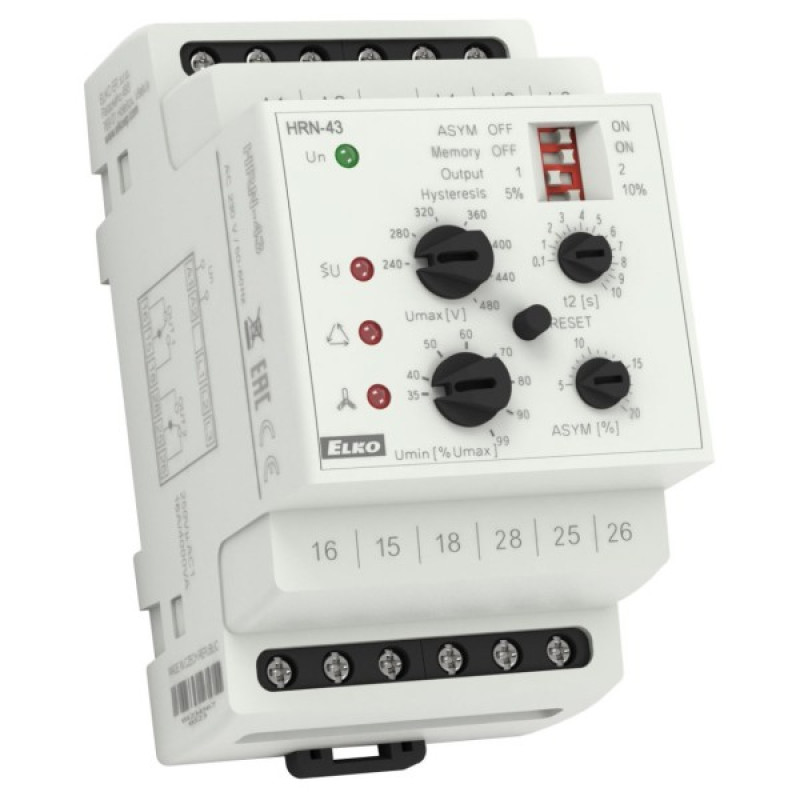 Реле контроля фаз Elko-Ep HRN-43/UNI AC/DC 24-240В