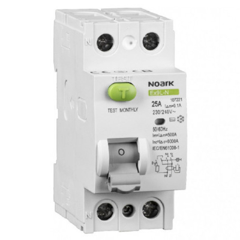 ПЗВ NOARK Ex9L-N 2P 25A 6кА 10мА AC (108313)