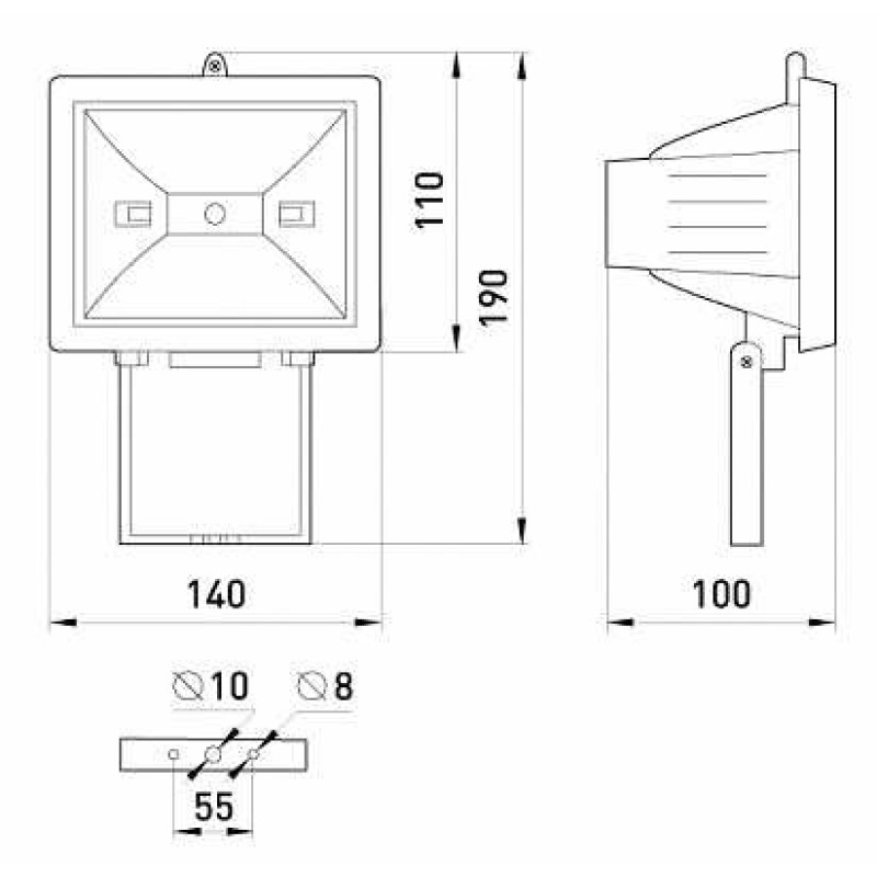 Прожектор E.Next e.halogen.150.black 150Вт черный (l003002)