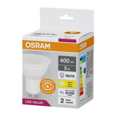 Светодиодная лампочка Osram 4058075689510 LED GU10 MR16 1x5W 3000K 400Lm IP20