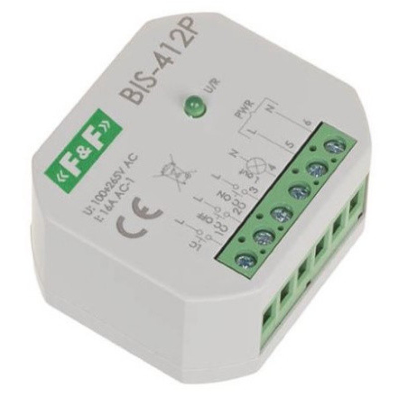 Бистабильное реле F&F BIS-412P 165-265В AC 16А