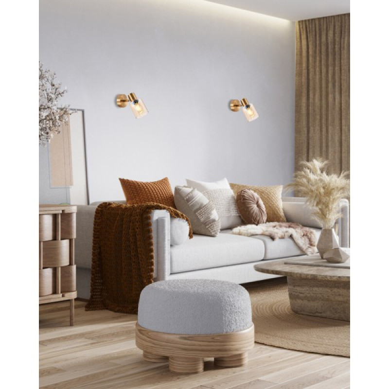 Бра, настенный светильник Italux SPL-65342-1-BRO-AMB Santia E14 1x40W IP20 латунный