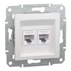 Компьютерная розетка RJ45 двойная UTP cat.6 Schneider Electric Asfora без рамки белая (EPH4870121)