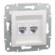 Компьютерная розетка RJ45 двойная UTP cat.6 Schneider Electric Asfora без рамки белая (EPH4870121)