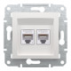 Компьютерная розетка RJ45 двойная UTP cat.6 Schneider Electric Asfora без рамки белая (EPH4870121)