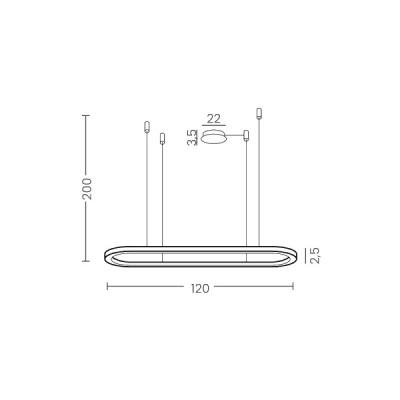 Люстра Azzardo AZ5055 Elena LED 1x50W 3000K 2700Lm IP20 чорна