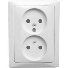 Подвійна розетка E.Next e.lux.1222L.2gz.ivory слонова кістка (ins0040066)