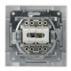 Розетка компьютерная RJ45 кат.6 UTP двойная белая Asfora, EPH4800121