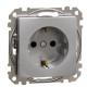 Розетка Schneider Electric Sedna Design & Elements с заземлением и шторками алюминий SDD113022