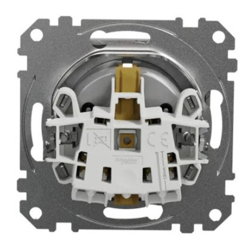 Розетка Schneider Electric Sedna Design & Elements с заземлением и шторками алюминий SDD113022