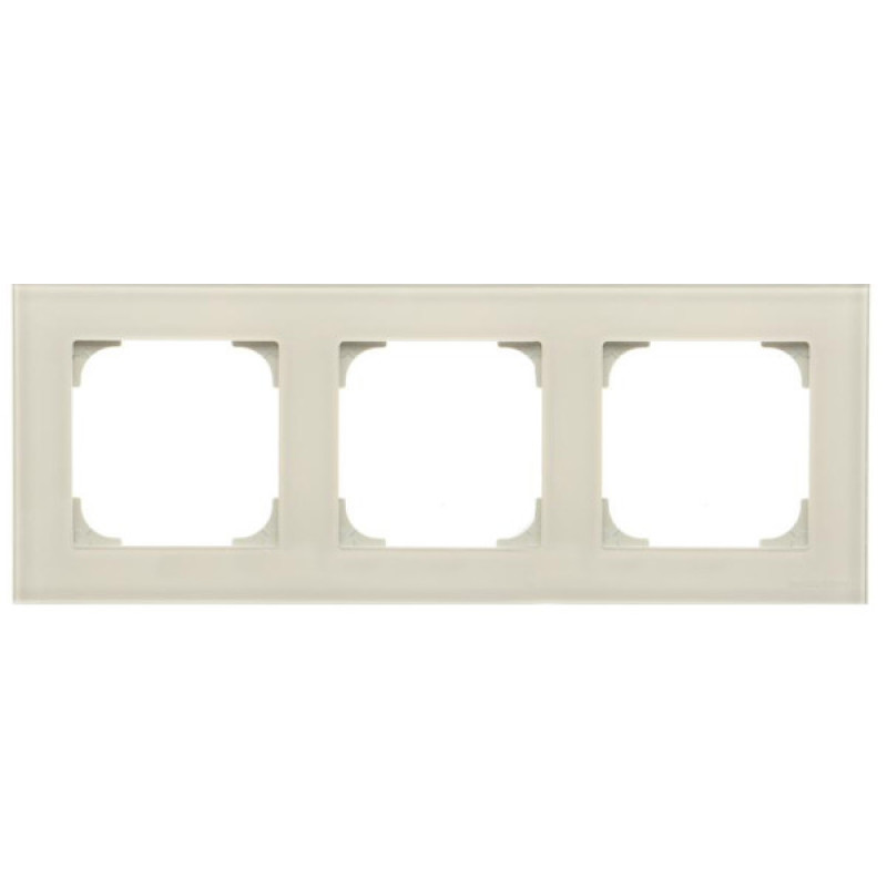 Трехместная рамка ABB Sky 2CLA857300A3001 8573 CB (белое стекло)