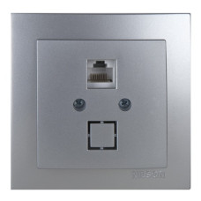 Розетка Nilson Touran серебро компьютерная CAT5e RJ45 ( 24131044 )