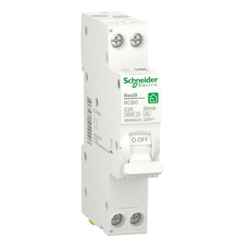 Дифференциальный автомат Schneider Electric R9D88625 RESI9 6кА 1P+N 25A C 30мА А