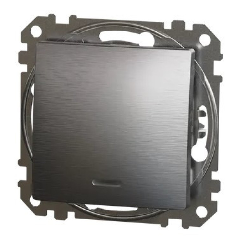 Переключатель Schneider Electric Sedna Design & Elements с подсветкой матовый алюминий SDD170106L