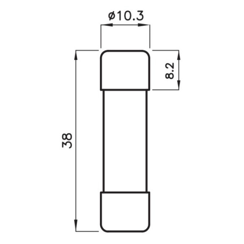Запобіжник ETI 002625021 CH 10x38 gR-PV 10A 700V (50kA)