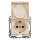 Розетка Schneider Electric Sedna Design & Elementsс заземлением шторками и крышкой бежевая SDD112024