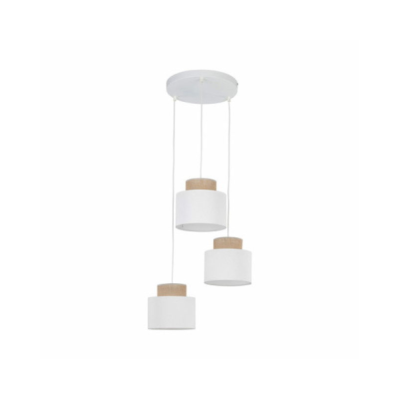 Підвісний світильник, люстра Tk Lighting 2594 Duo Juta E27 3x15W IP20 Білий