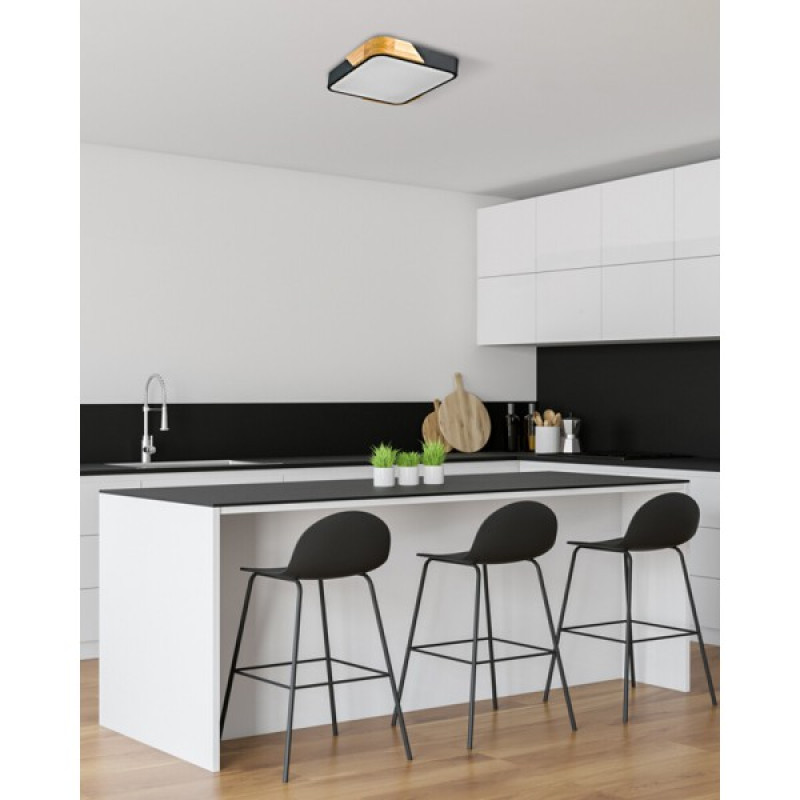 Потолочный светильник Italux PLF-13187-BK-WO Santer LED 1x24W 3000K 2400Lm IP20 черный