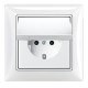 Розетка ABB Basic 55 20 EUK-94-507 с заземлением и крышкой (белая)