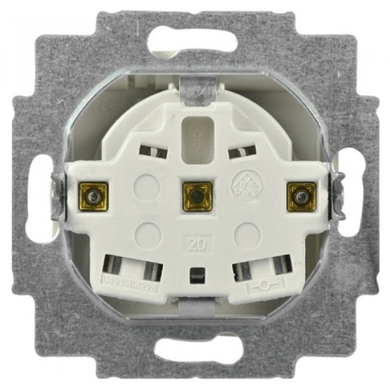 Розетка ABB Basic 55 20 EUK-94-507 с заземлением и крышкой (белая)