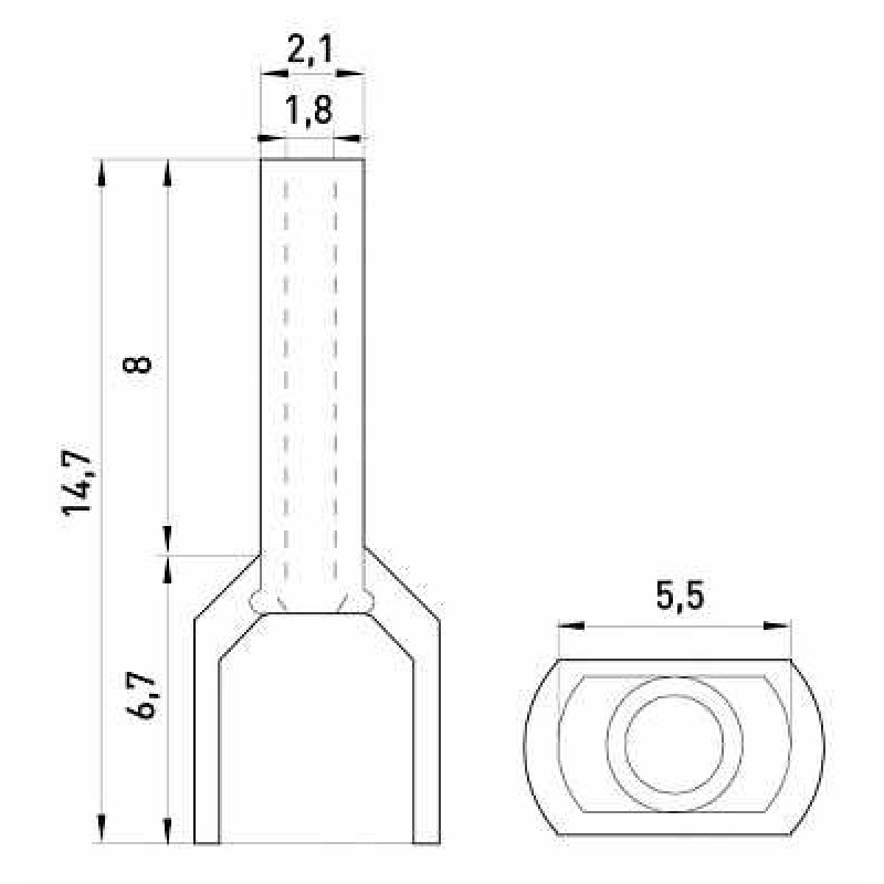 Изолированный наконечник E.Next e.terminal.stand.te.2.0.75.orange 2x0,75 кв.мм оранжевый (s4037001)