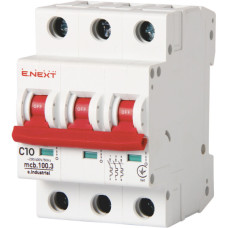 Модульный автоматический выключатель E.Next e.industrial.mcb.100.3.C10 3р 10А C (i0180020)