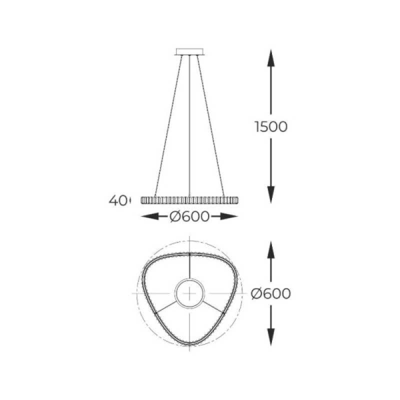 Люстра Zuma Line MD3169-1-3GT Athesa Led 1x24.5W 3000K-6000K 2800Lm IP20
