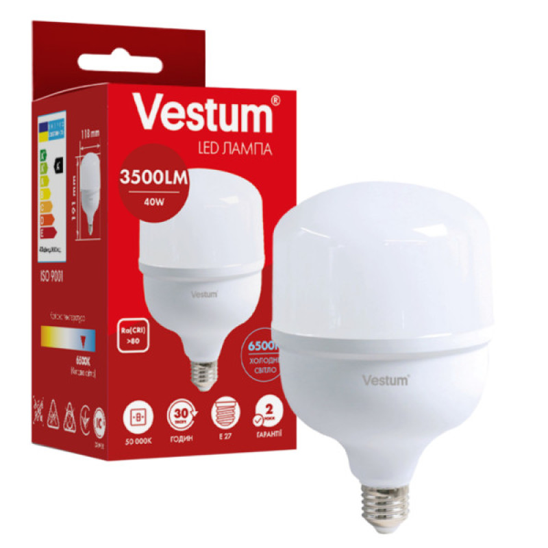 Светодиодная лампа Vestum 1-VS-1609 40Вт E27 T120 6500K