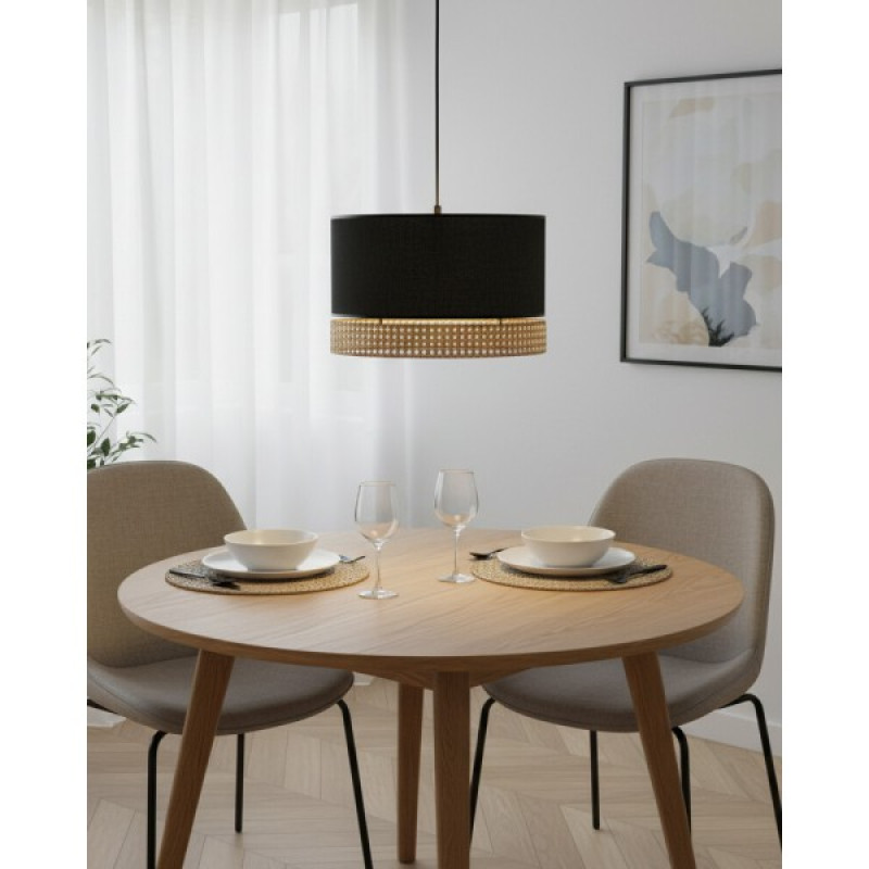 Підвісний світильник, люстра TK Lighting 6543 Paglia E27 3x15W IP20 чорний