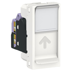 Одинарная компьютерная розетка Schneider Electric NU341418 RJ45 cat.6 UTP с полем для надписи 1М (белая)