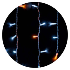 Белая уличная LED гирлянда Delux EN ICICLE 75LED (90015181) 2x0,7м 18 мигающих желтых диодов IP44