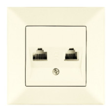 Розетка компьютер-телефон Meridian, RJ45 Cat.5e - RJ11 Cat.3, кремовый