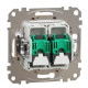 Двойная компьютерная розетка Schneider Electric Sedna Design & Elements RJ45 кат. 5е UTP бежевая SDD112452