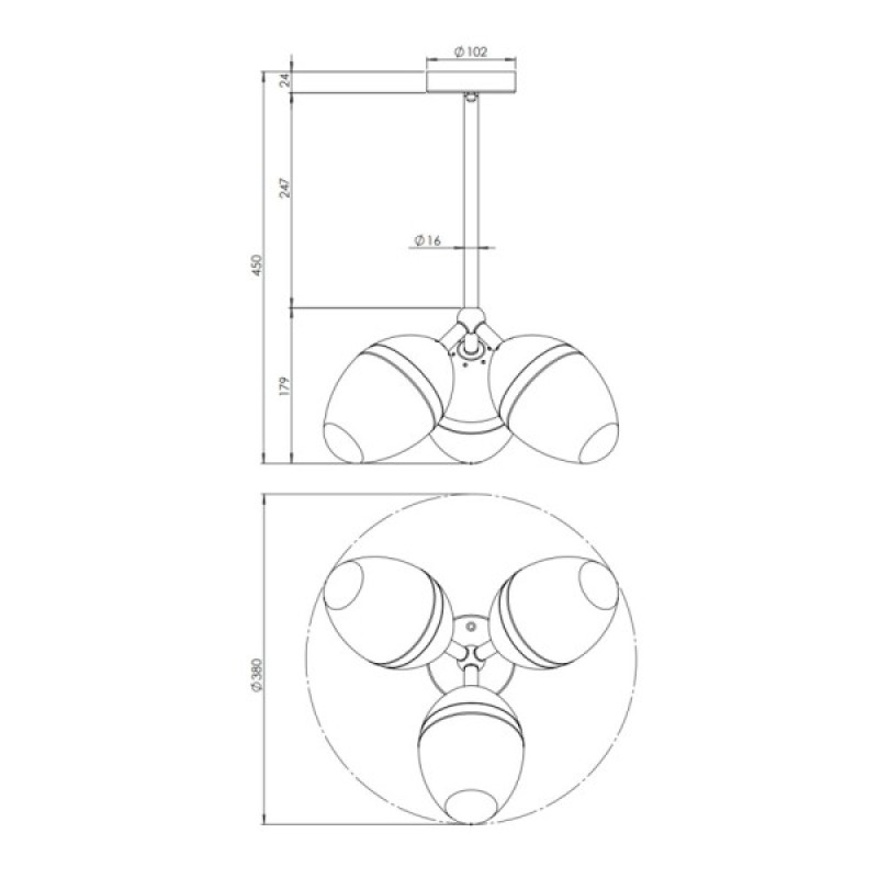 Люстра Pikart 35147-1 Burgeon E14 3x60W IP20 біла