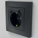 Розетка EL-BI VEGA черный мат 1-я с заземлением + 2USB (Type C+A) 3А ( 510-014800-347 )
