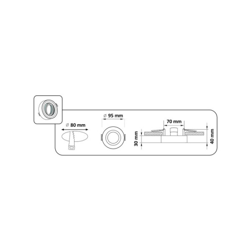 Точковий світильник Goldlux 319876 Gaja GU5.3 1x12W IP20 WH