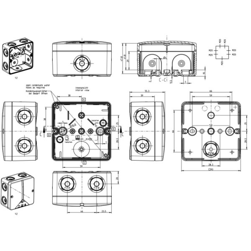 Наружная распредкоробка Spelsberg Abox 040-L/w (sp80460701) IP65