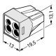 Клеммный соединитель Wago 773-124 Push Wire® в прозрачном корпусе и светло-серой крышкой
