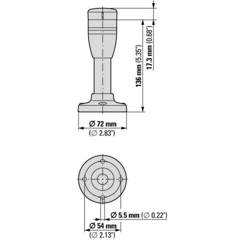 Базовый модуль сигнальной стойки Eaton SL4-PIB-100 алюминиевая трубка 100мм Ø40мм