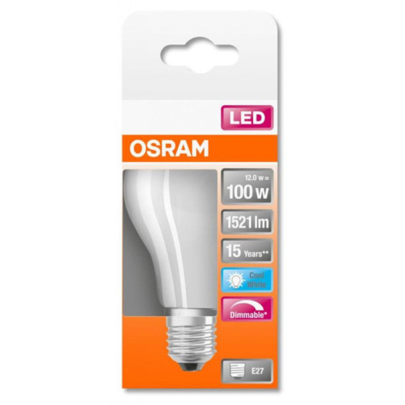 Диммируемая лампа Osram LED SCL A100D 12W/840 230V GL FR E27 FS1 (4058075434707)