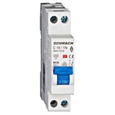 Автоматический выключатель 16А 1P+N 4,5кА х-ка С, Schrack
