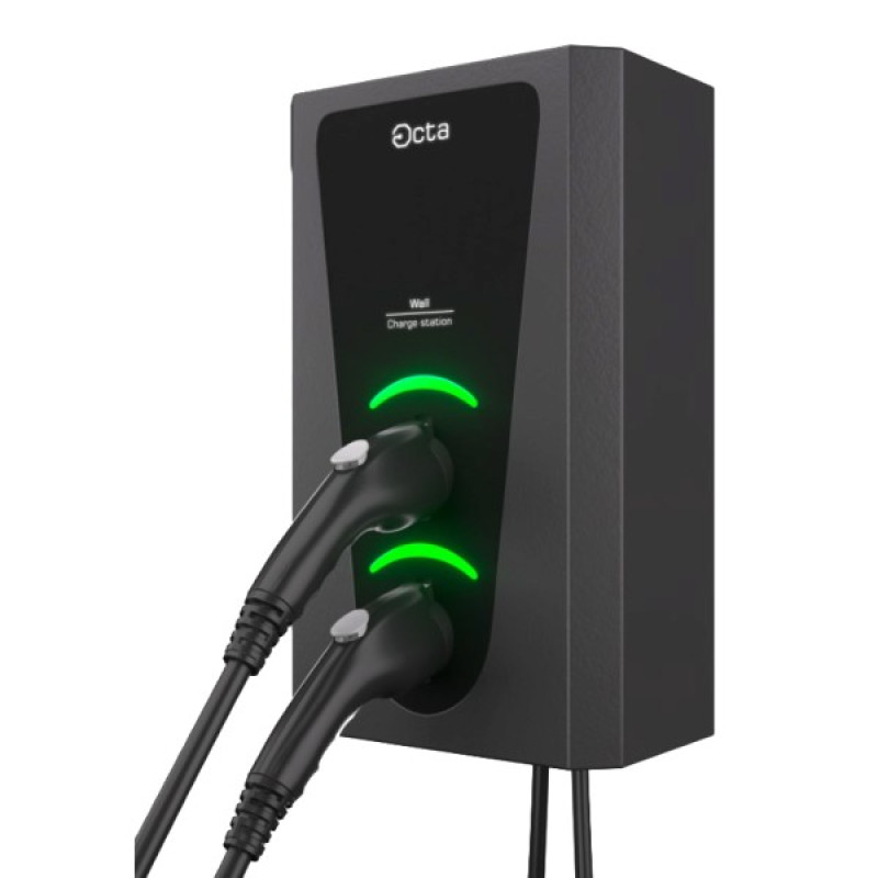Бытовая зарядная станция для электромобилей Octa Energy W229-С22-C1 Wall на 29кВт с 2 портами (Type 2 Type 1)