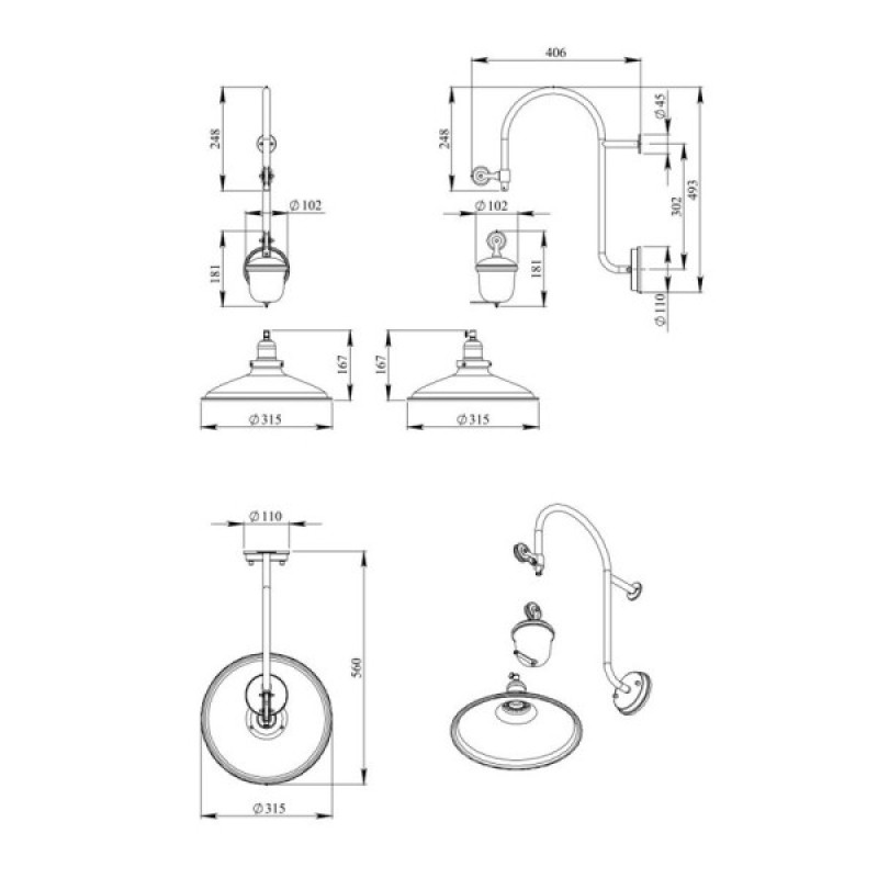 Бра, настенный светильник Pikart 33868-2 Counterweight E27 1x60W IP20 бирюзовый