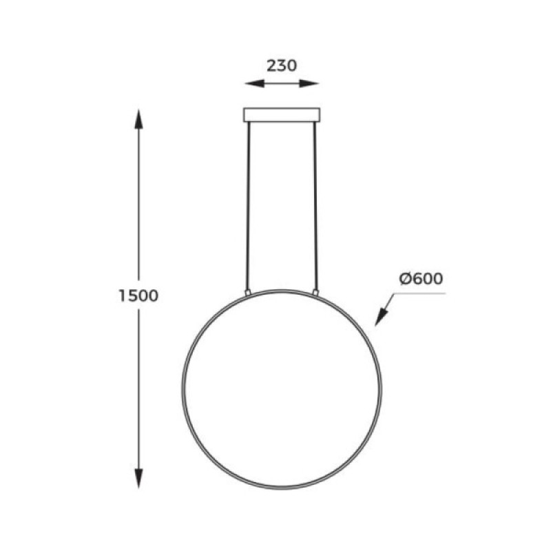 Підвісний світильник, люстра Zuma Line PEN4105-60BK Rascal LED 1x32W 3000K/4000K/6000K 3500Lm IP20 чорний (5905316693333)